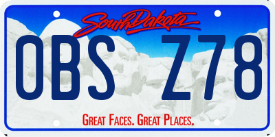 SD license plate 0BSZ78
