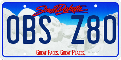 SD license plate 0BSZ80