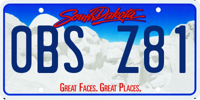 SD license plate 0BSZ81