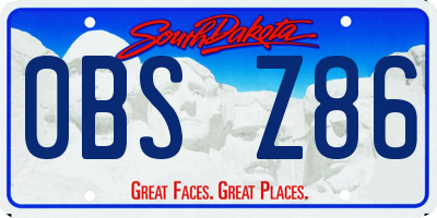 SD license plate 0BSZ86