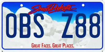 SD license plate 0BSZ88