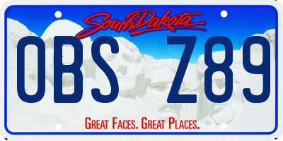 SD license plate 0BSZ89