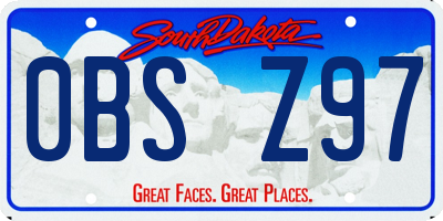 SD license plate 0BSZ97