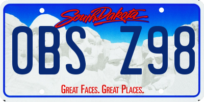 SD license plate 0BSZ98