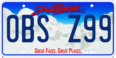 SD license plate 0BSZ99