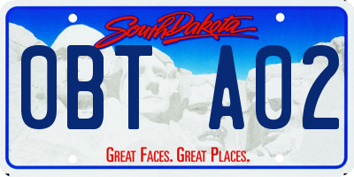 SD license plate 0BTA02