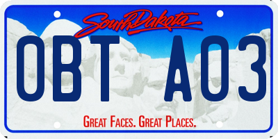 SD license plate 0BTA03
