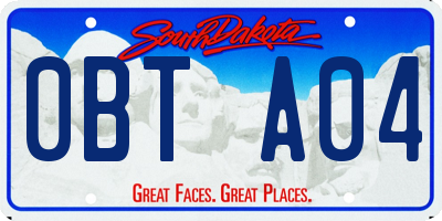 SD license plate 0BTA04