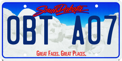 SD license plate 0BTA07