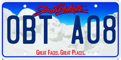 SD license plate 0BTA08