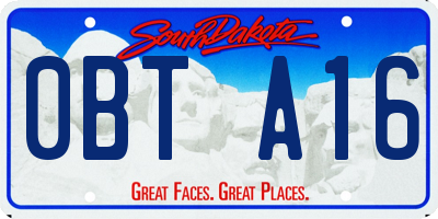 SD license plate 0BTA16