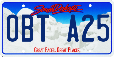 SD license plate 0BTA25