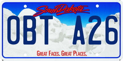 SD license plate 0BTA26