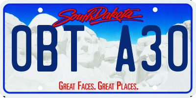 SD license plate 0BTA30