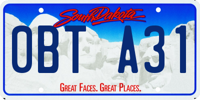 SD license plate 0BTA31