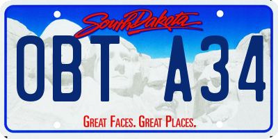SD license plate 0BTA34