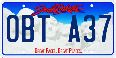 SD license plate 0BTA37