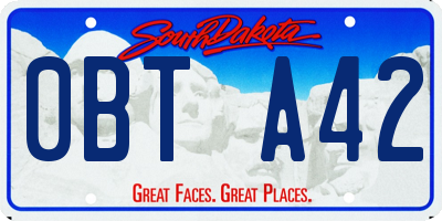 SD license plate 0BTA42
