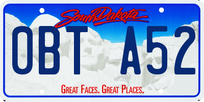 SD license plate 0BTA52