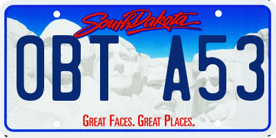 SD license plate 0BTA53