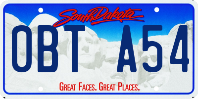 SD license plate 0BTA54