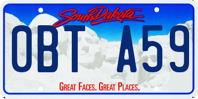 SD license plate 0BTA59