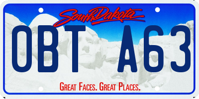 SD license plate 0BTA63