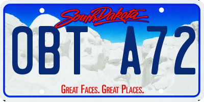 SD license plate 0BTA72