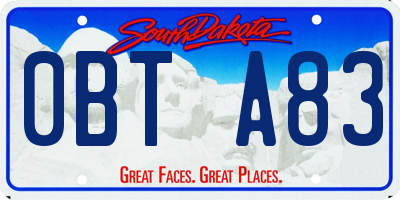 SD license plate 0BTA83