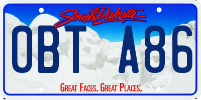 SD license plate 0BTA86