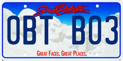 SD license plate 0BTB03