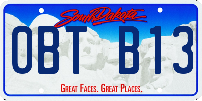 SD license plate 0BTB13