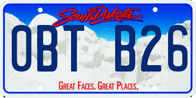 SD license plate 0BTB26