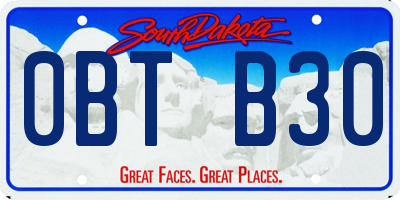 SD license plate 0BTB30