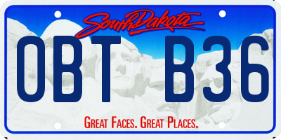 SD license plate 0BTB36