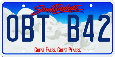 SD license plate 0BTB42