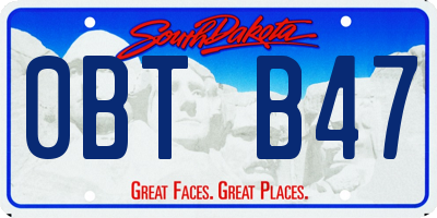 SD license plate 0BTB47