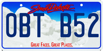SD license plate 0BTB52