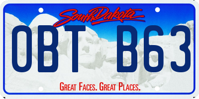 SD license plate 0BTB63