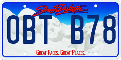 SD license plate 0BTB78