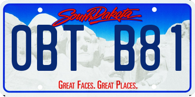 SD license plate 0BTB81
