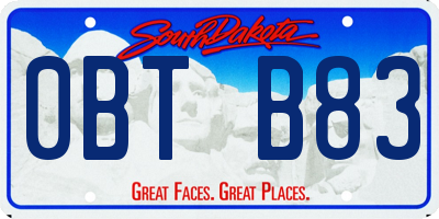 SD license plate 0BTB83