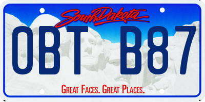 SD license plate 0BTB87