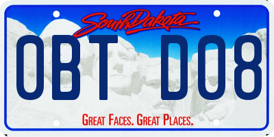 SD license plate 0BTD08