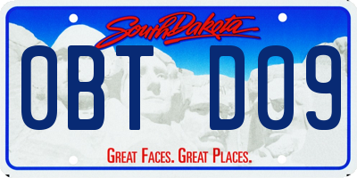SD license plate 0BTD09