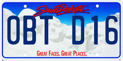 SD license plate 0BTD16