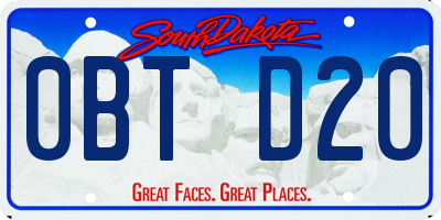 SD license plate 0BTD20