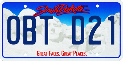 SD license plate 0BTD21