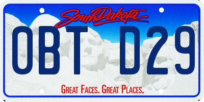SD license plate 0BTD29