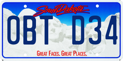 SD license plate 0BTD34